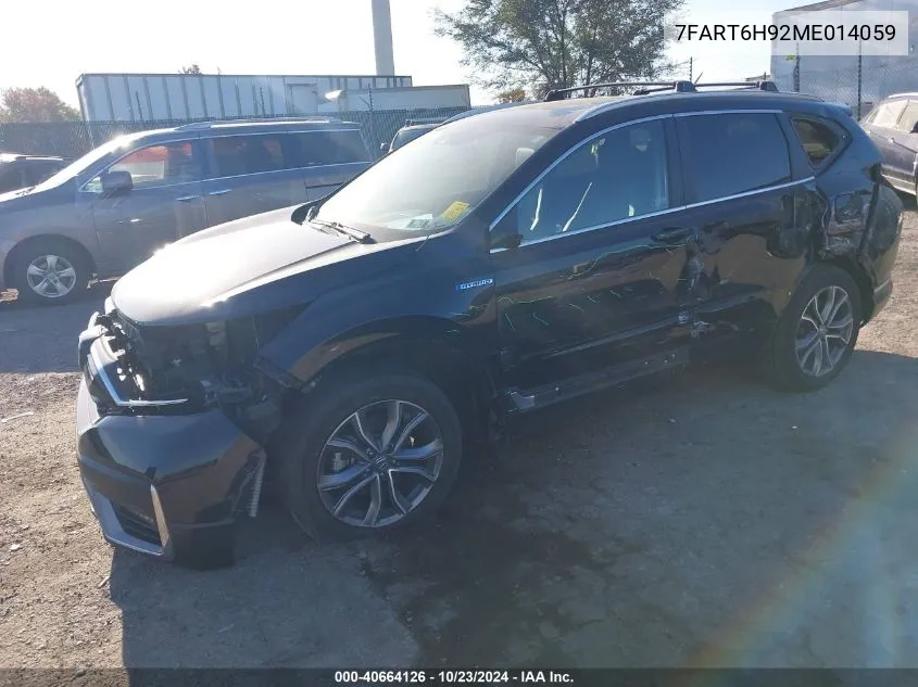 2021 Honda Cr-V Hybrid Touring VIN: 7FART6H92ME014059 Lot: 40664126