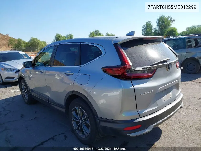 2021 Honda Cr-V Hybrid Ex VIN: 7FART6H55ME012299 Lot: 40666018