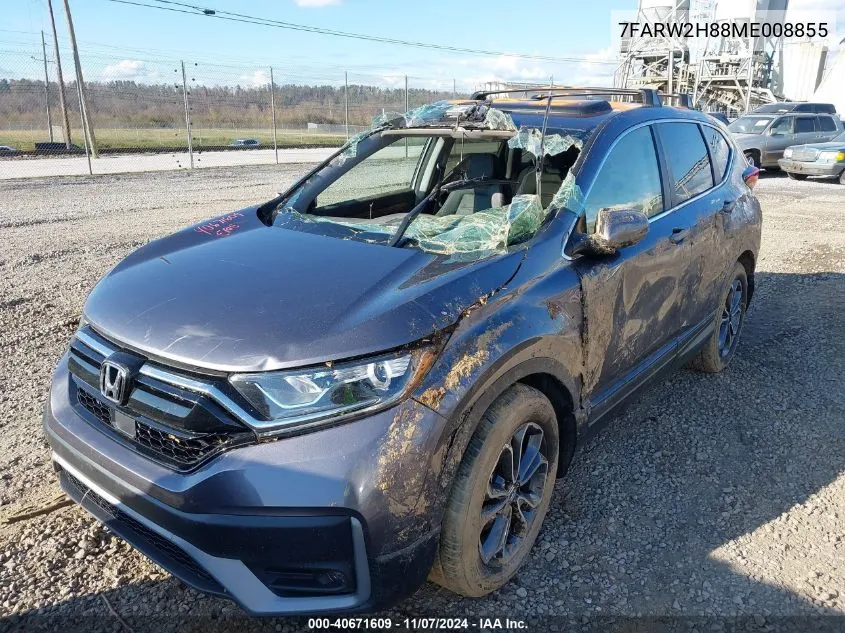 2021 Honda Cr-V Awd Ex-L VIN: 7FARW2H88ME008855 Lot: 40671609