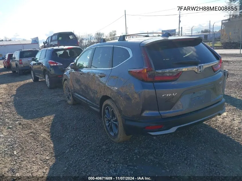 2021 Honda Cr-V Awd Ex-L VIN: 7FARW2H88ME008855 Lot: 40671609