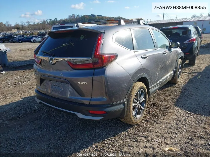 2021 Honda Cr-V Awd Ex-L VIN: 7FARW2H88ME008855 Lot: 40671609