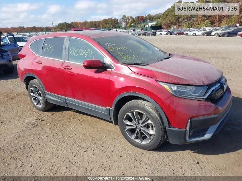 2021 Honda Cr-V Awd Ex VIN: 5J6RW2H54MA011935 Lot: 40674671