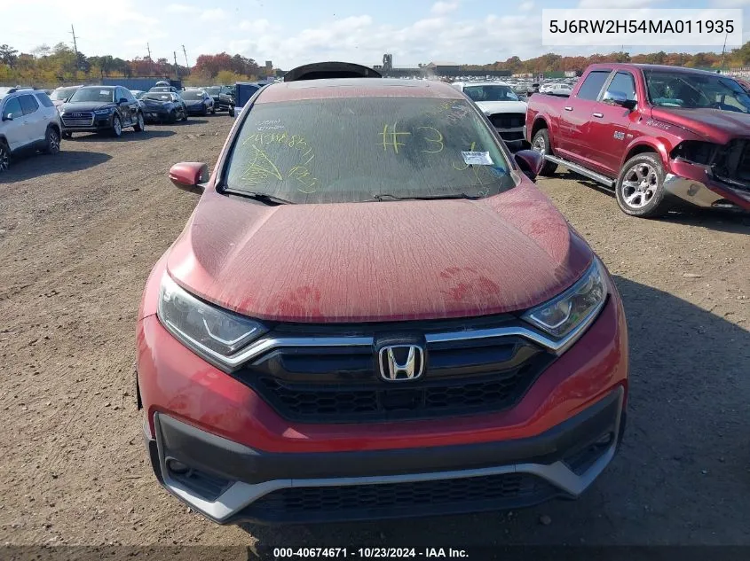 2021 Honda Cr-V Awd Ex VIN: 5J6RW2H54MA011935 Lot: 40674671