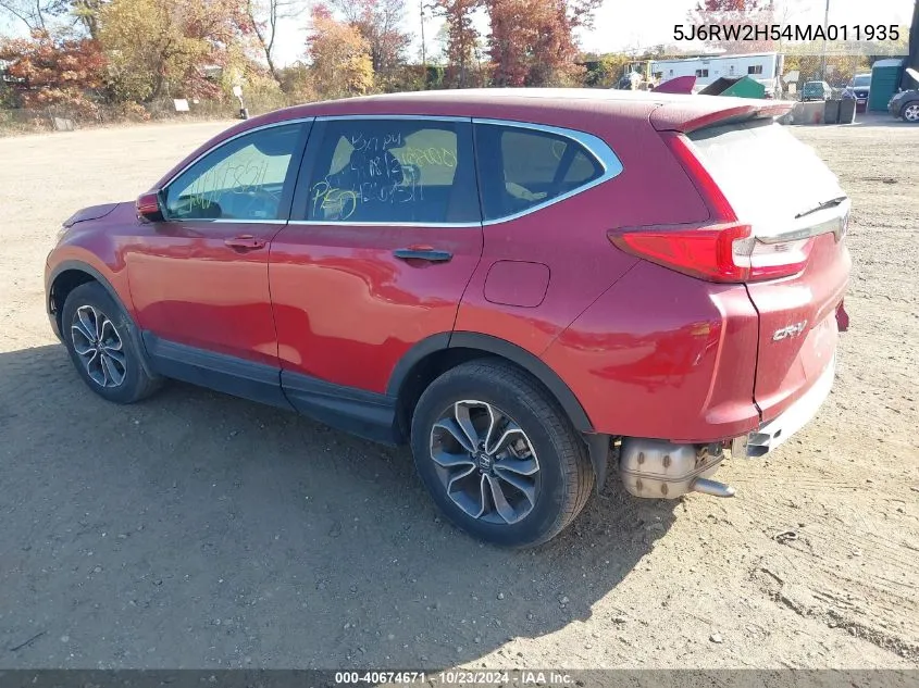 2021 Honda Cr-V Awd Ex VIN: 5J6RW2H54MA011935 Lot: 40674671