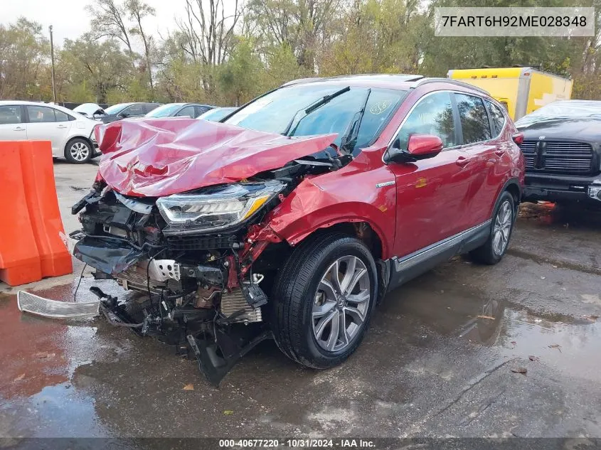 2021 Honda Cr-V Hybrid Touring VIN: 7FART6H92ME028348 Lot: 40677220