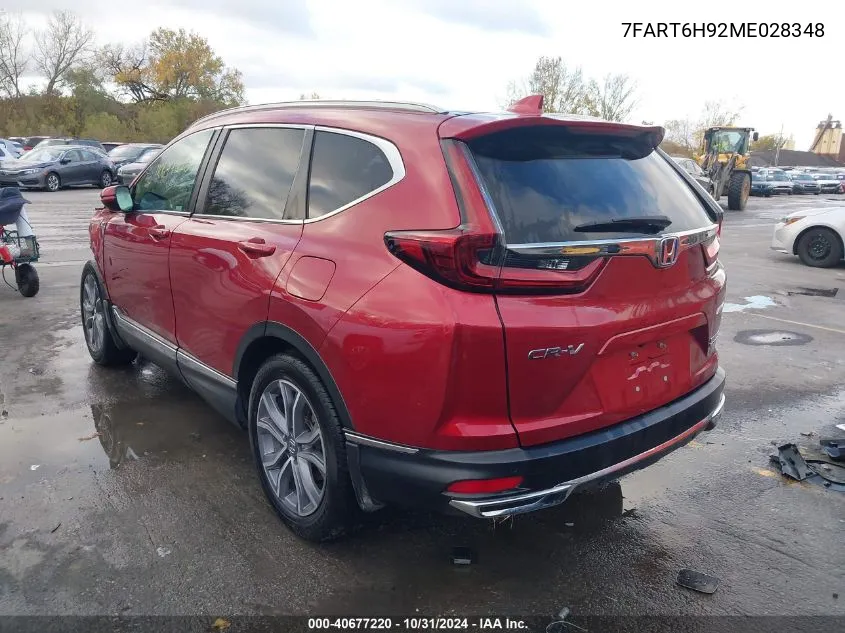 2021 Honda Cr-V Hybrid Touring VIN: 7FART6H92ME028348 Lot: 40677220