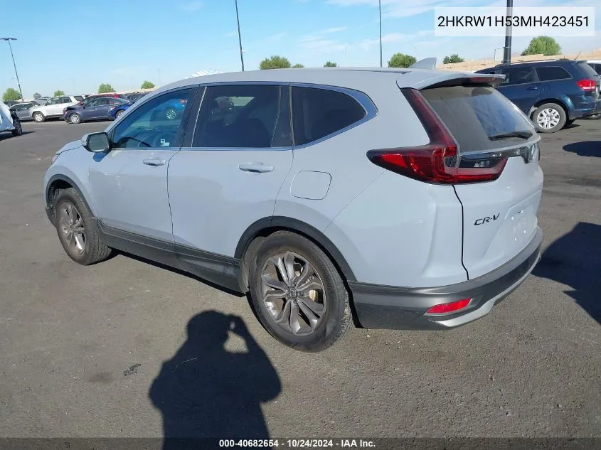 2021 Honda Cr-V 2Wd Ex VIN: 2HKRW1H53MH423451 Lot: 40682654