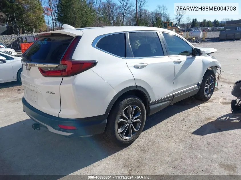 2021 Honda Cr-V Awd Ex-L VIN: 7FARW2H88ME004708 Lot: 40690651