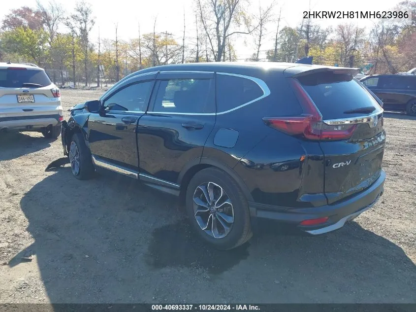 2HKRW2H81MH623986 2021 Honda Cr-V Awd Ex-L