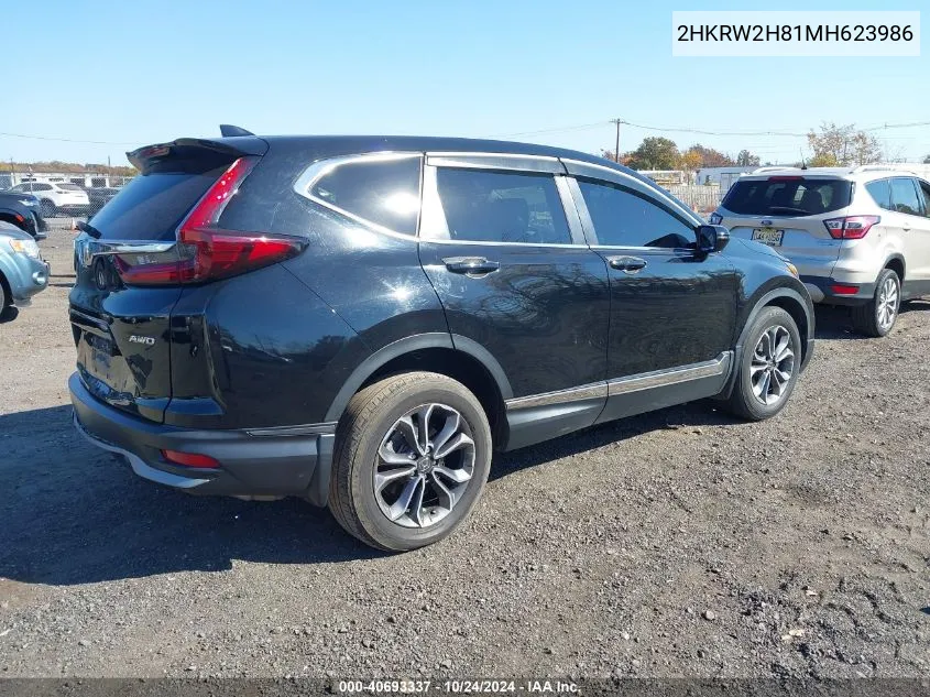 2021 Honda Cr-V Awd Ex-L VIN: 2HKRW2H81MH623986 Lot: 40693337