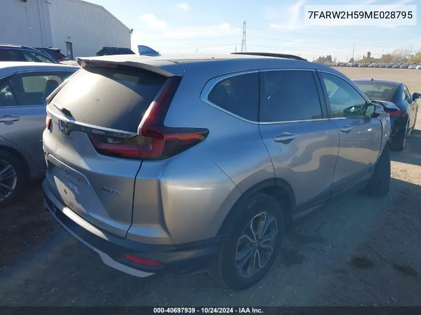 2021 Honda Cr-V Awd Ex VIN: 7FARW2H59ME028795 Lot: 40697939