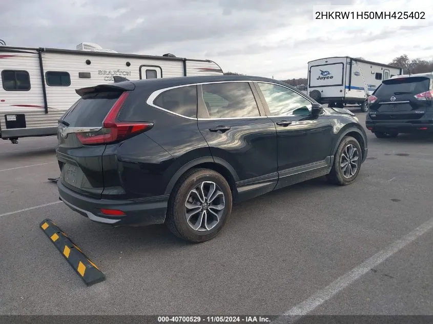 2021 Honda Cr-V 2Wd Ex VIN: 2HKRW1H50MH425402 Lot: 40700529