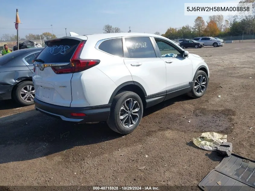 2021 Honda Cr-V Awd Ex VIN: 5J6RW2H58MA008858 Lot: 40715928