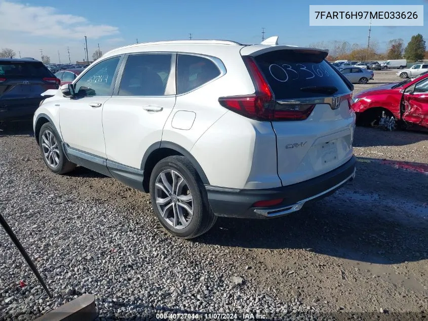 2021 Honda Cr-V Hybrid Touring VIN: 7FART6H97ME033626 Lot: 40727044