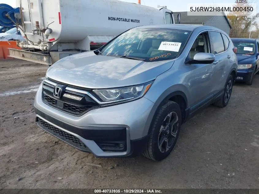 2021 Honda Cr-V Awd Ex-L VIN: 5J6RW2H84ML000450 Lot: 40733935