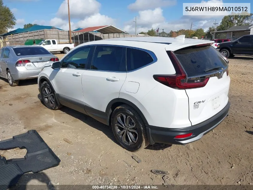 2021 Honda Cr-V 2Wd Ex-L VIN: 5J6RW1H89MA010512 Lot: 40734238