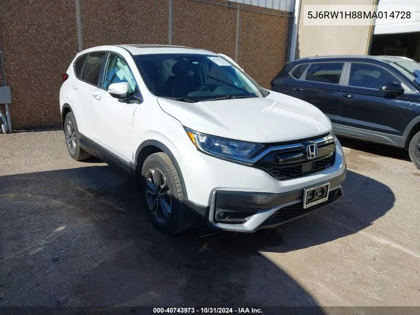 2021 Honda Cr-V 2Wd Ex-L VIN: 5J6RW1H88MA014728 Lot: 40743973