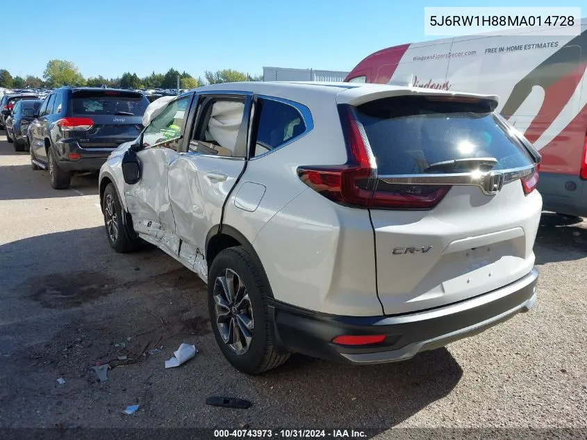 2021 Honda Cr-V 2Wd Ex-L VIN: 5J6RW1H88MA014728 Lot: 40743973