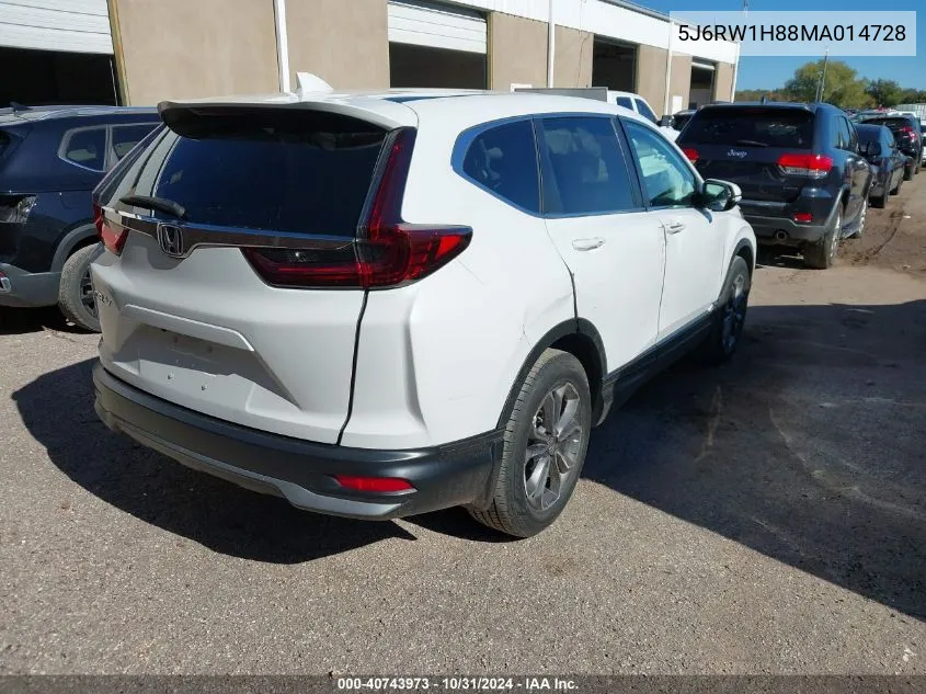 2021 Honda Cr-V 2Wd Ex-L VIN: 5J6RW1H88MA014728 Lot: 40743973