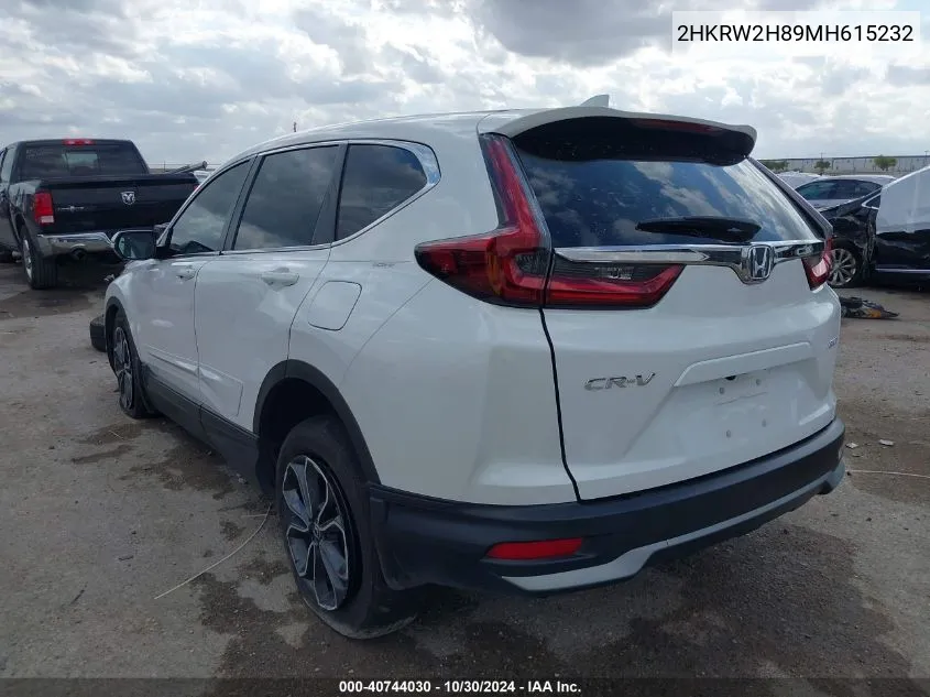 2021 Honda Cr-V Awd Ex-L VIN: 2HKRW2H89MH615232 Lot: 40744030