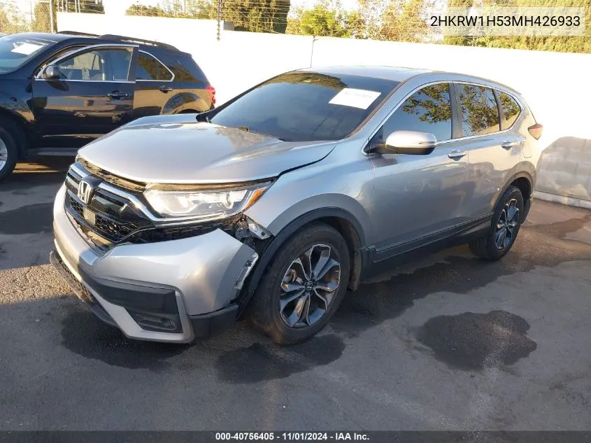 2021 Honda Cr-V 2Wd Ex VIN: 2HKRW1H53MH426933 Lot: 40756405