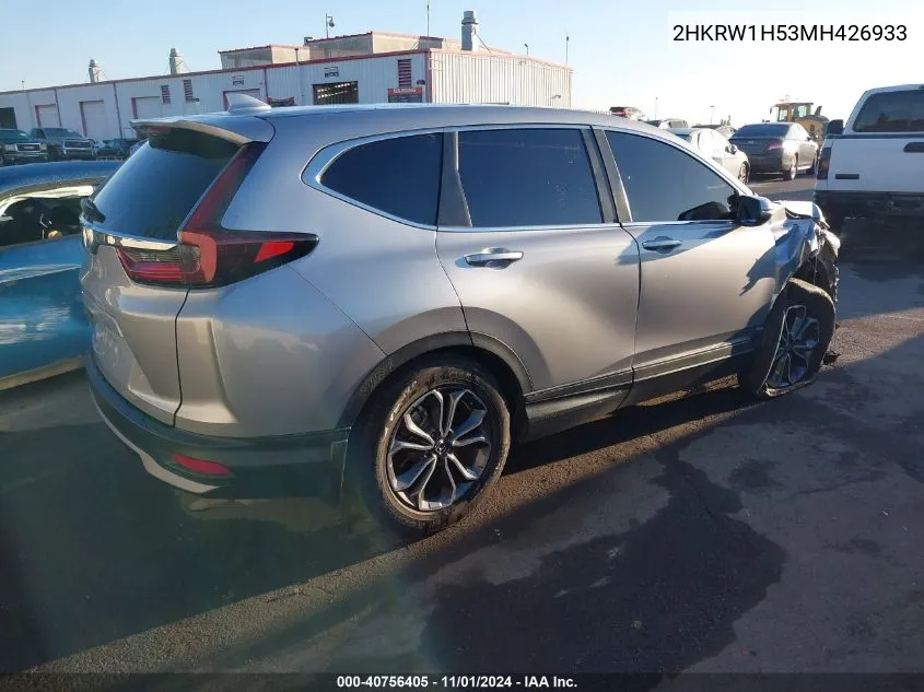 2021 Honda Cr-V 2Wd Ex VIN: 2HKRW1H53MH426933 Lot: 40756405