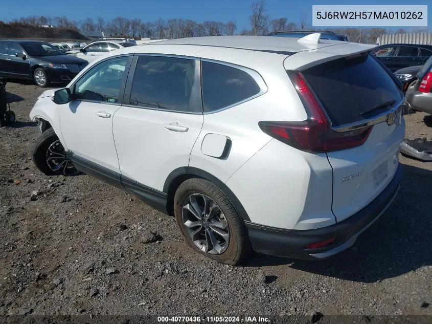 2021 Honda Cr-V Awd Ex VIN: 5J6RW2H57MA010262 Lot: 40770436