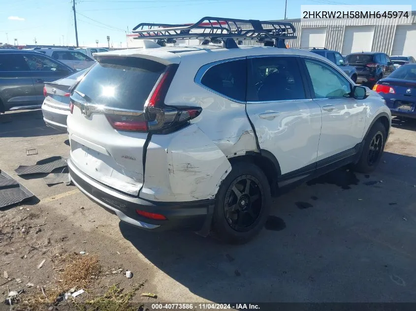 2021 Honda Cr-V Awd Ex VIN: 2HKRW2H58MH645974 Lot: 40773586