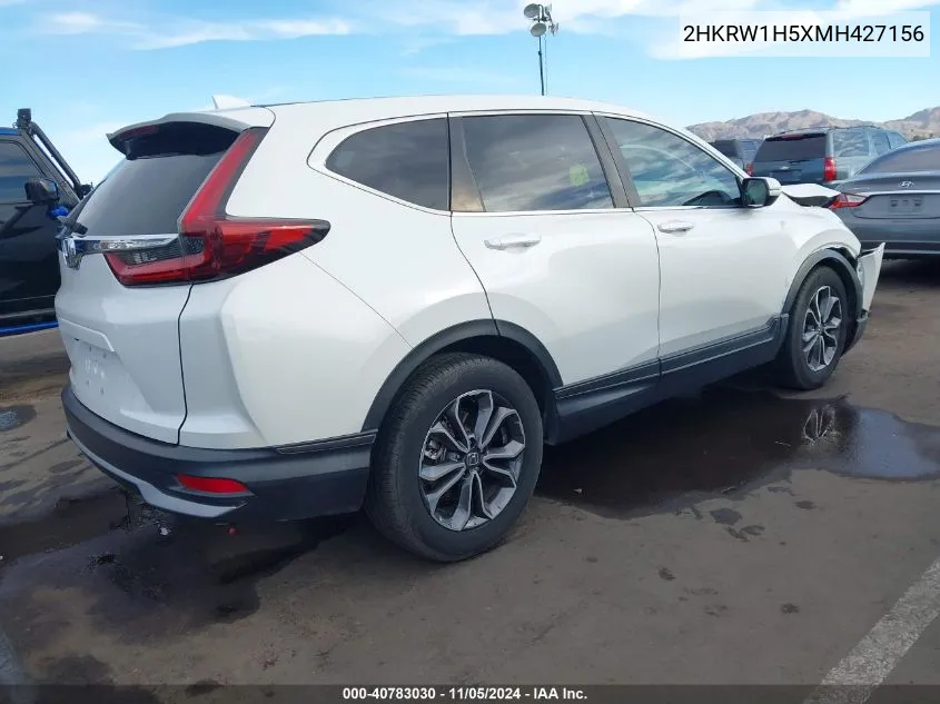 2021 Honda Cr-V 2Wd Ex VIN: 2HKRW1H5XMH427156 Lot: 40783030