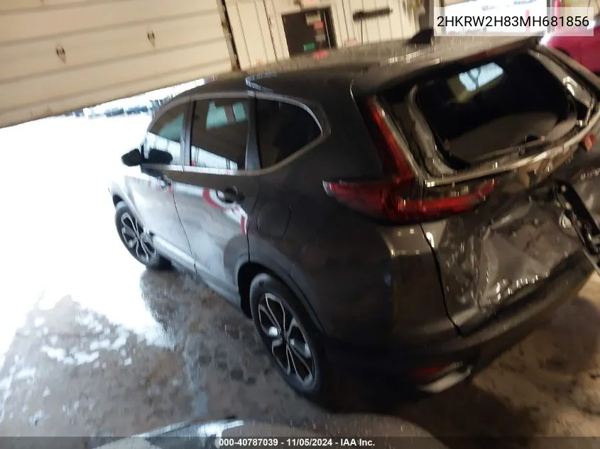 2021 Honda Cr-V Awd Ex-L VIN: 2HKRW2H83MH681856 Lot: 40787039