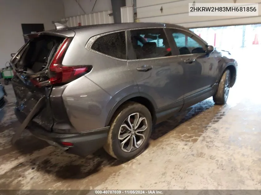 2021 Honda Cr-V Awd Ex-L VIN: 2HKRW2H83MH681856 Lot: 40787039