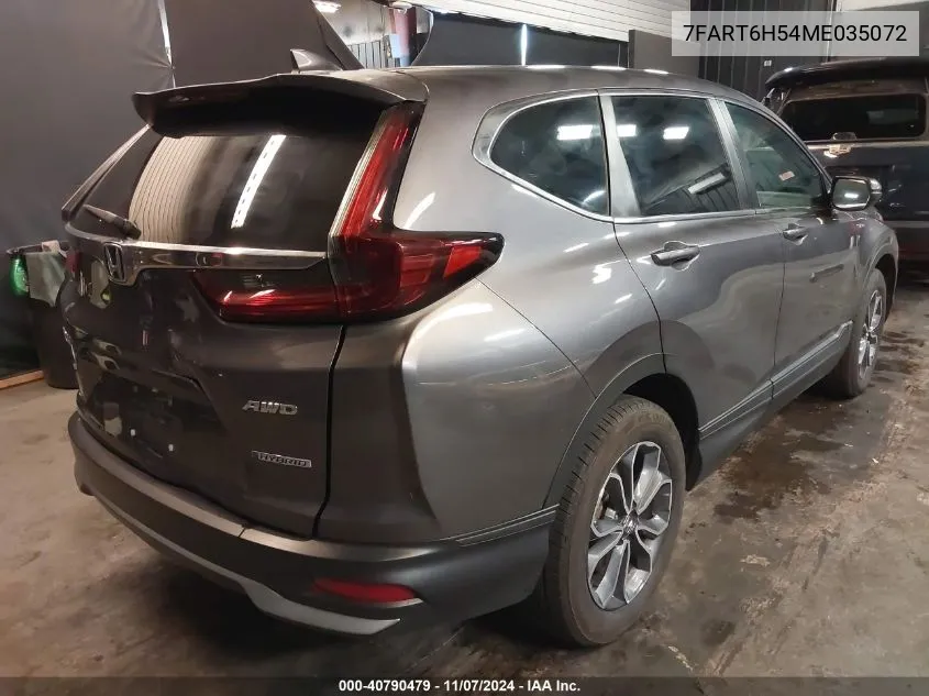 2021 Honda Cr-V Hybrid Ex VIN: 7FART6H54ME035072 Lot: 40790479