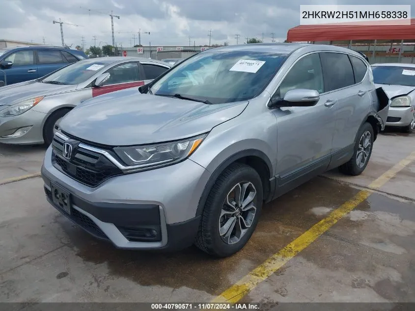 2021 Honda Cr-V Awd Ex VIN: 2HKRW2H51MH658338 Lot: 40790571