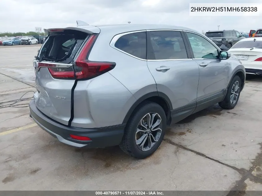 2021 Honda Cr-V Awd Ex VIN: 2HKRW2H51MH658338 Lot: 40790571