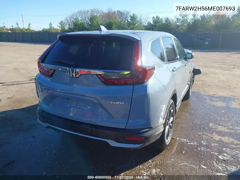 2021 Honda Cr-V Awd Ex VIN: 7FARW2H56ME007693 Lot: 40800555