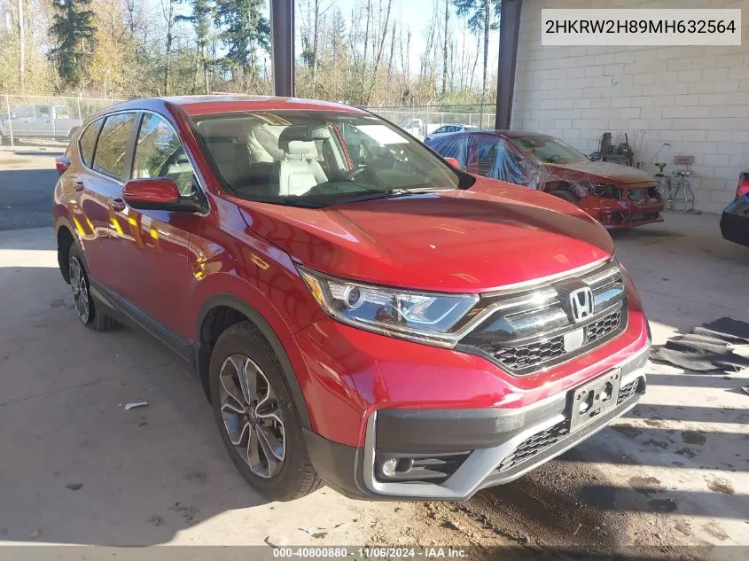 2021 Honda Cr-V Awd Ex-L VIN: 2HKRW2H89MH632564 Lot: 40800880