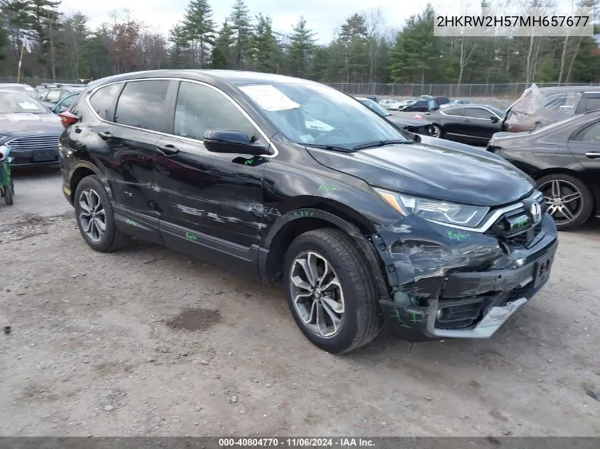 2021 Honda Cr-V Awd Ex VIN: 2HKRW2H57MH657677 Lot: 40804770