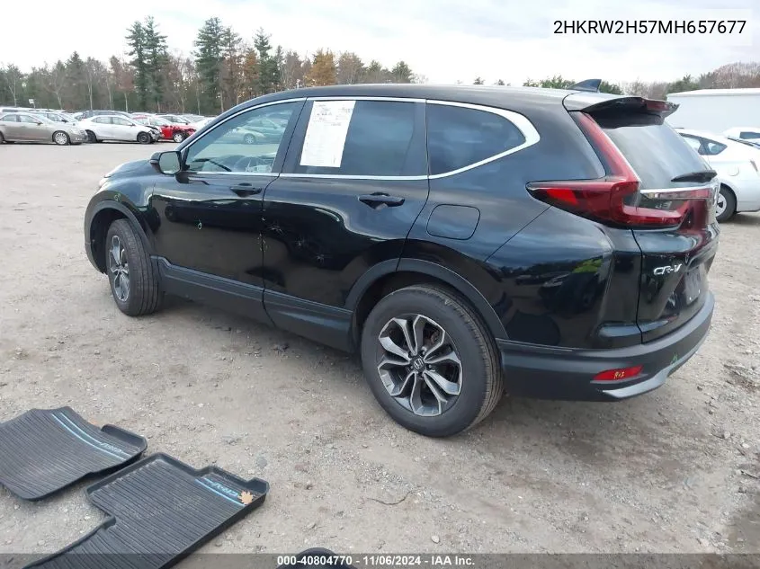 2021 Honda Cr-V Awd Ex VIN: 2HKRW2H57MH657677 Lot: 40804770