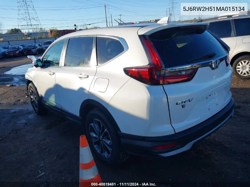 2021 Honda Cr-V Awd Ex VIN: 5J6RW2H51MA015134 Lot: 40819481