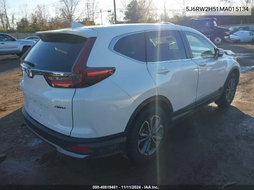 2021 Honda Cr-V Awd Ex VIN: 5J6RW2H51MA015134 Lot: 40819481