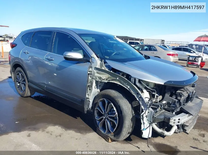 2021 Honda Cr-V 2Wd Ex-L VIN: 2HKRW1H89MH417597 Lot: 40836026