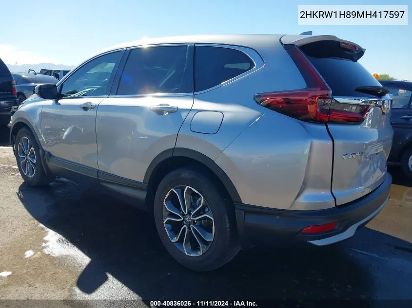 2021 Honda Cr-V 2Wd Ex-L VIN: 2HKRW1H89MH417597 Lot: 40836026