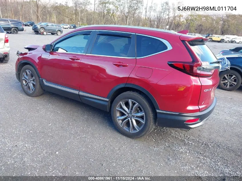 2021 Honda Cr-V Awd Touring VIN: 5J6RW2H98ML011704 Lot: 40861961