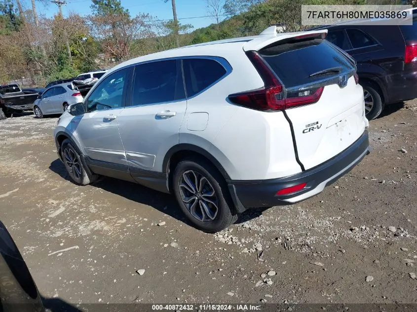 2021 Honda Cr-V Hybrid Ex-L VIN: 7FART6H80ME035869 Lot: 40872432