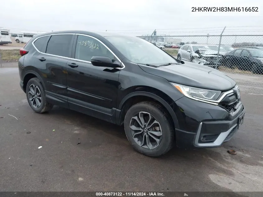 2021 Honda Cr-V Awd Ex-L VIN: 2HKRW2H83MH616652 Lot: 40873122