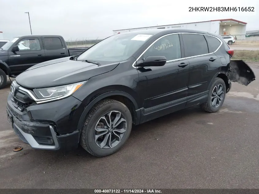 2021 Honda Cr-V Awd Ex-L VIN: 2HKRW2H83MH616652 Lot: 40873122