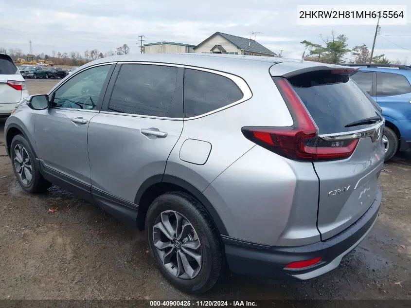 2021 Honda Cr-V Awd Ex-L VIN: 2HKRW2H81MH615564 Lot: 40900425