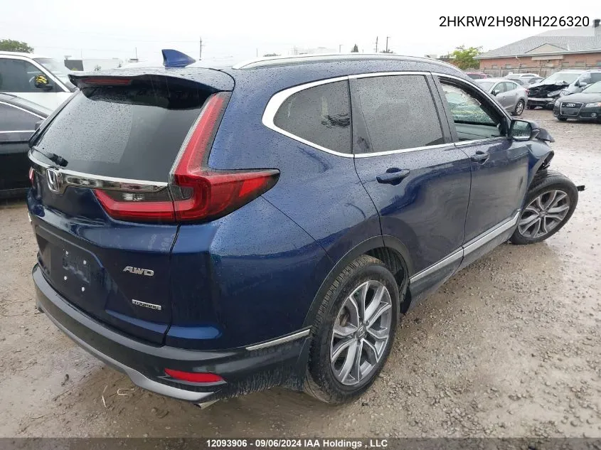 2022 Honda Cr-V VIN: 2HKRW2H98NH226320 Lot: 12093906