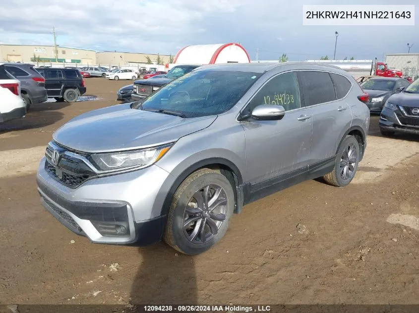 2022 Honda Cr-V VIN: 2HKRW2H41NH221643 Lot: 12094238