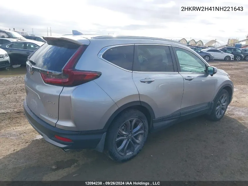 2022 Honda Cr-V VIN: 2HKRW2H41NH221643 Lot: 12094238